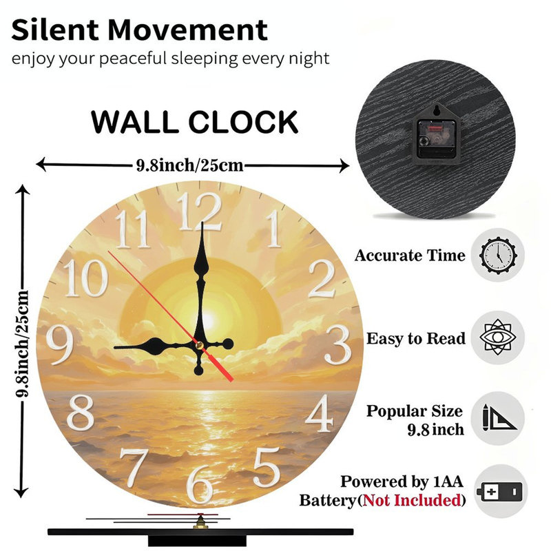 Clock Face With Ocean Sunset