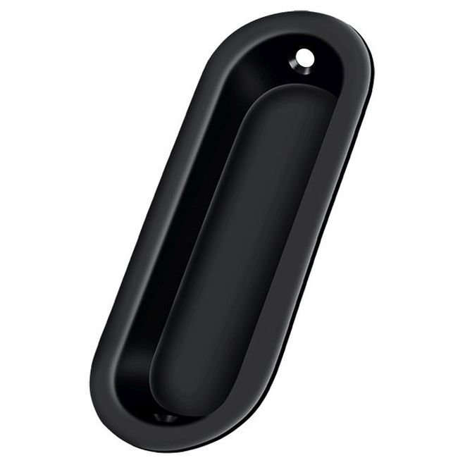 Deltana FP223U19 Flush Pull, Oblong, 3-1/2" x 1-1/4" x 3/8" in Paint Black, Black