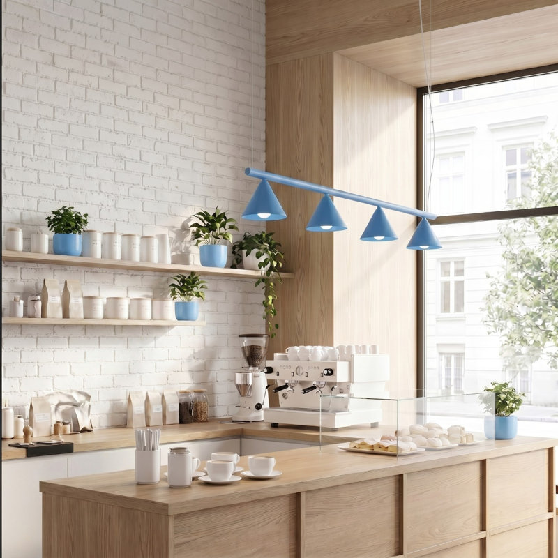 Chandelier NOX 4L white, Light Blue
