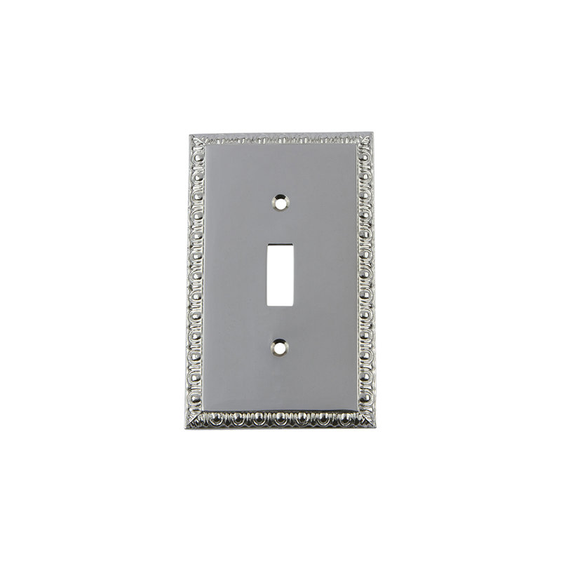 Plaque murale interrupteur à bascule Egg and Dart 1-Gang, Chrome brillant