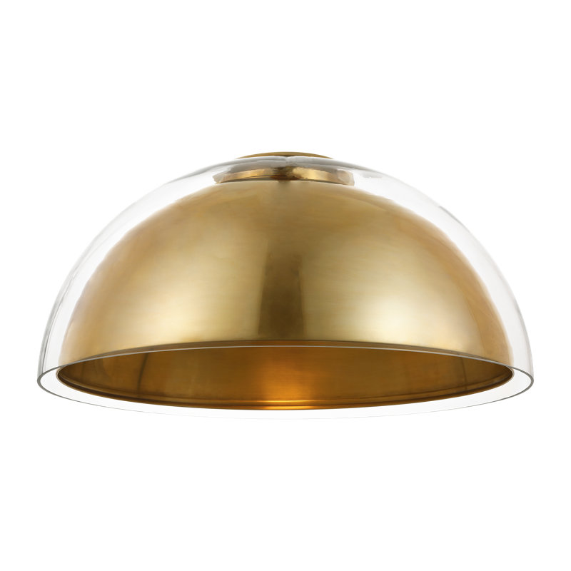 Lusi 1 - Light LED Flush Mount, Hand-Rubbed Antique Brass, Clear/Hand-Rubbed Antique Brass