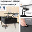 Table basse à plateau relevable en bois avec compartiment caché et grande tablette de rangement, table de salle à manger à plateau relevable pour le bureau du salon, ébène
