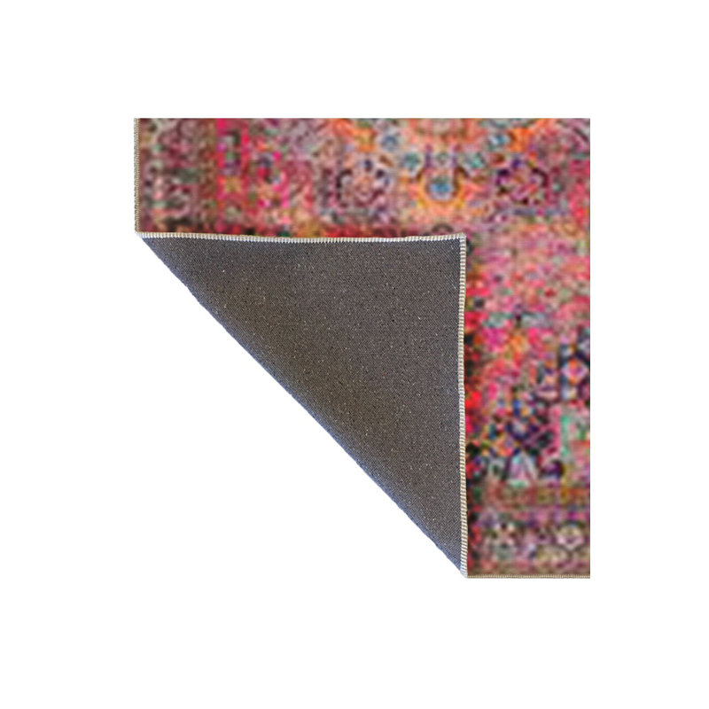 Multi Colour Geometric Striped Pattern Creative Modern Decorative Machine Washable Area Rug, Square 3'3"