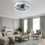 Ventilateurs de plafond avec lumières à DEL à intensité variable, installation intégrée de ventilateurs de plafond minces et modernes (bleu)-1786045627