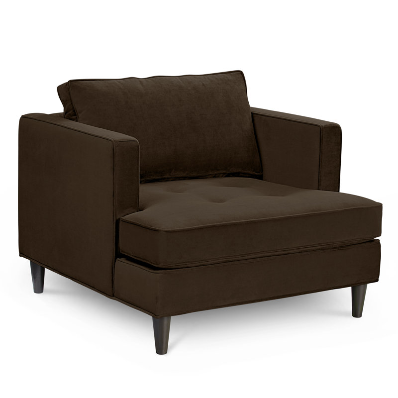 Upholstered Armchair, Bella Chocolate Performance Velvet