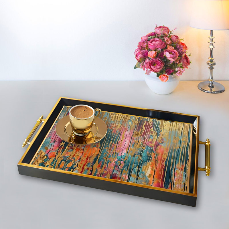 Elegant Glass Tray, 19.7 x 11.4 x 1.4 inches | 100% Durable Glass Construction | Easy to Clean with Damp Cloth | Ideal for Serving, Decorative Display, and Organizing | Stylish Addition to Home Décor