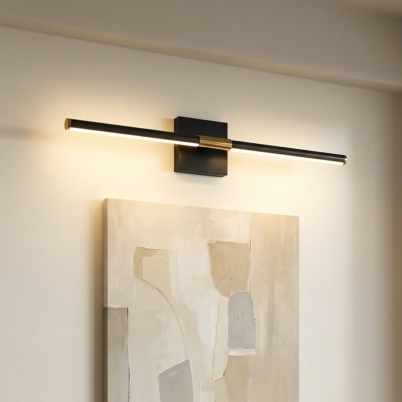 Ensemble de 2 lumières à piles avec télécommande, Noir mat, 3.35" H x 24" x 4.7" D