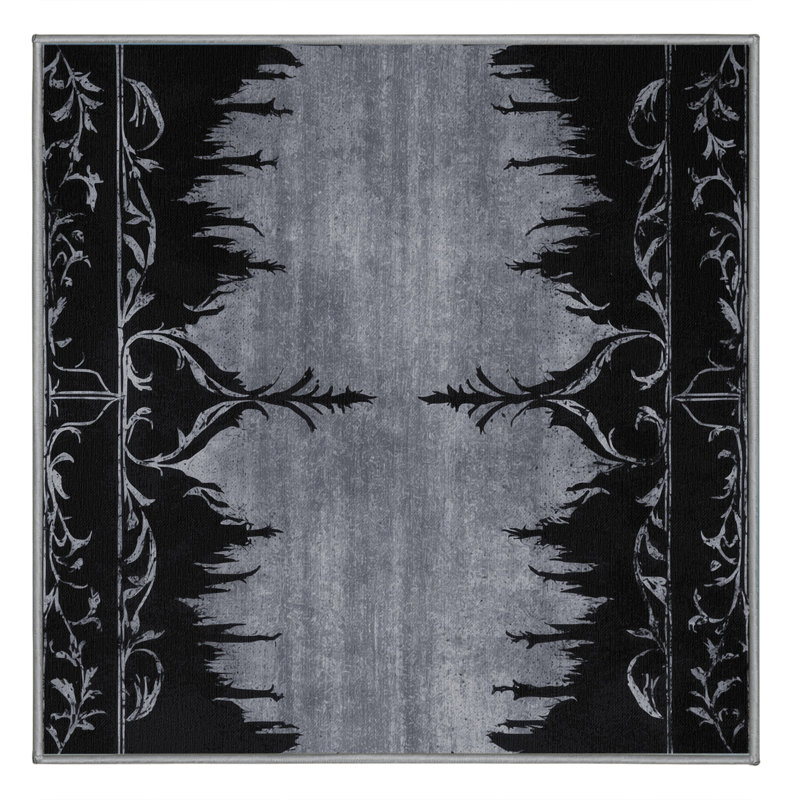 Tapis noir en bois de rose, Carré 6 pi