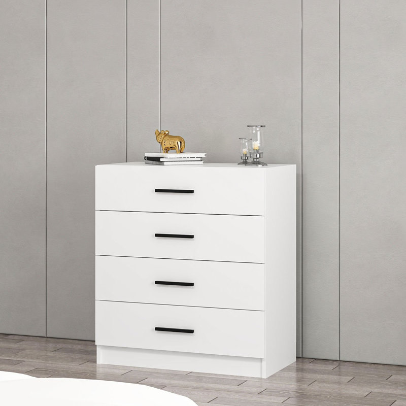Oded 90cm W 4 - Drawer Chest of Drawers, White