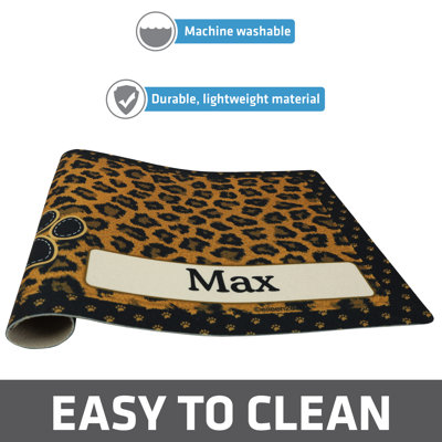 Napperon personnalisé pour animal de compagnie, tapis d'alimentation pour chien et chat - matériau absorbant et envers imperméable