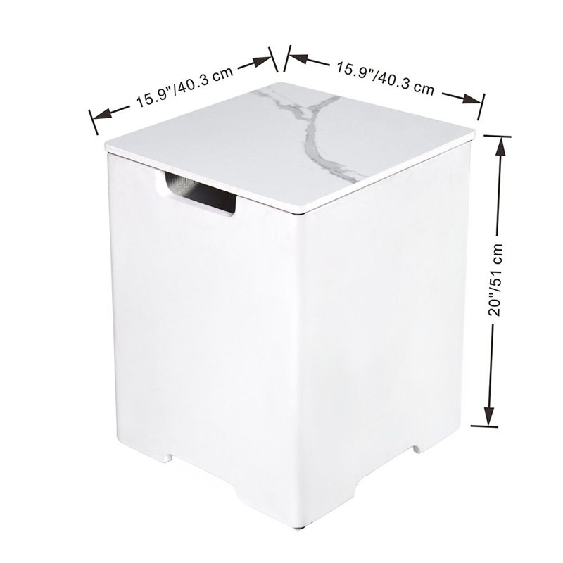 Couvercle de réservoir de propane Hideaway, H 20,5 po x l 15,9 po x P 15,9 po, Blanc