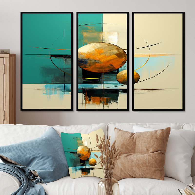 Ensemble de salon Double Art, H 28 po x l 36 po x P 1 po, Cadre flottant noir