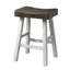 Tabouret en bois massif de 24 po gris / blanc de 2 pièces, siège profilé pour espace de vie principal transitionnel 24