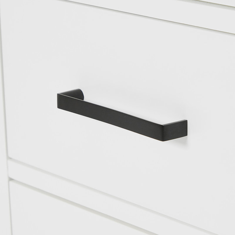 Meuble-lavabo simple en bois massif Tidworth avec plateau en quartz blanc de 1,5 po, Blanc, Ovale