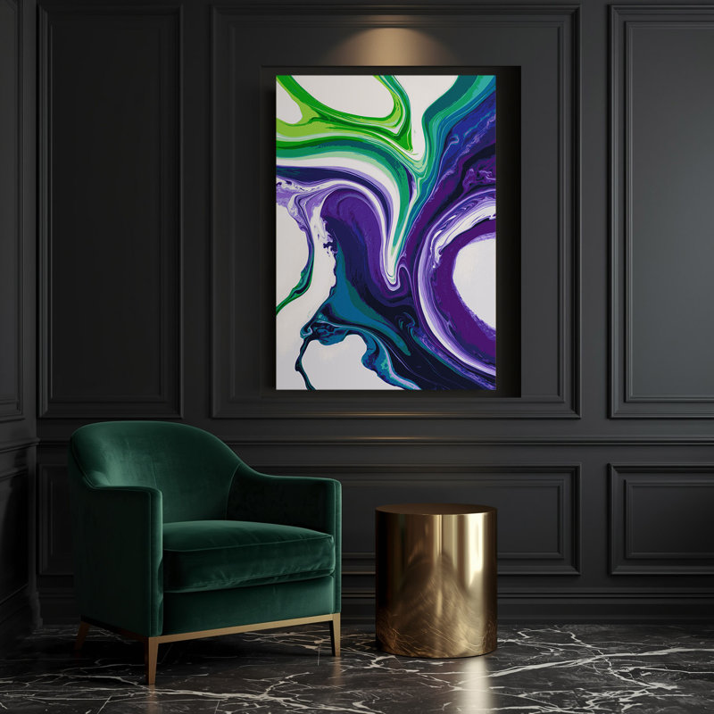 Abstrait art fluide sur toile mauve 45, H 24 po x l 20 po