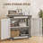 Farmhouse Sideboard with Barn Door and Adjustable Shelf