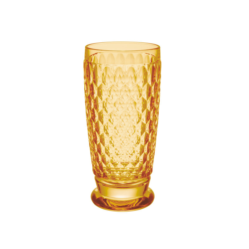 Villeroy & Boch Boston Pearl Long Drink Glass, Set of 4, 13.5 oz, Crystal Glass for Cocktails, Made in Germany, Dishwasher-Safe