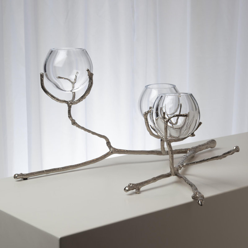 Twig 3 Vessel Large Vase, Nickel