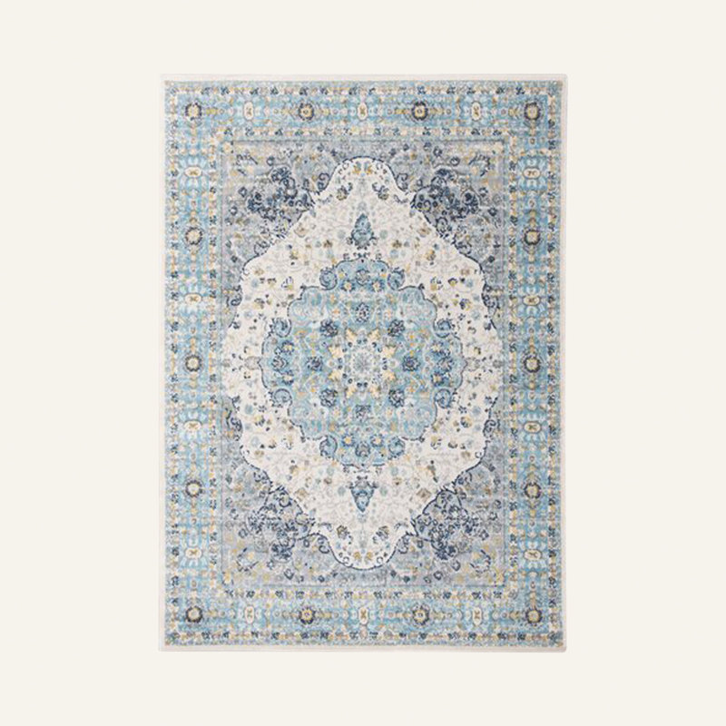 Barlow Oriental Cream/Blue/Yellow Indoor Rug, Rectangle 2' x 3'