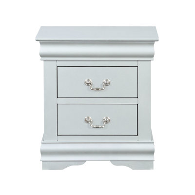 2 Nightstand With Sleek Platinum Finish - Bedroom Decor Item In Storage Solution