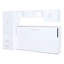Lit simple peu encombrant en blanc avec plusieurs rangements - tablettes ouvertes, tiroirs, garde-robe intégrée et options de table, conception de chambre compacte
