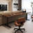 Nut-brown+Black Rectangular Solid Wood+Steel desk-469725186