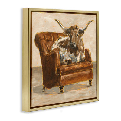 «Abstract Bull Livingroom Chair», art mural encadré sur toile flottante par Ethan Harper