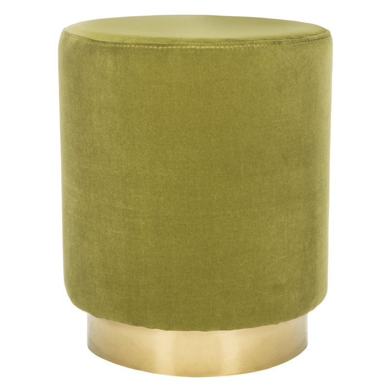 Skye Velvet Ottoman, Lime Green