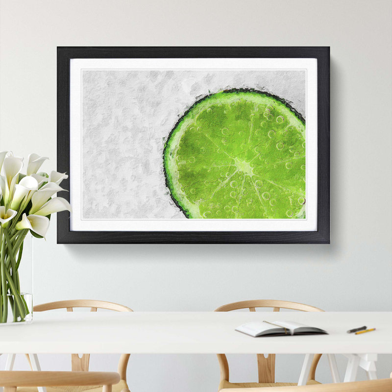 Slice of Line - Picture Frame Painting Print, 36cm H x 48cm W x 2cm D, Black Framed