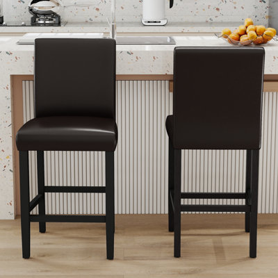 Sauhal Upholstered Counter Stool with Solid Wood Frame