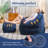 Compression 38.5" W Soft Teddy Fabric Foam Filled Bean Bag Chair With Ottoman-2115537695