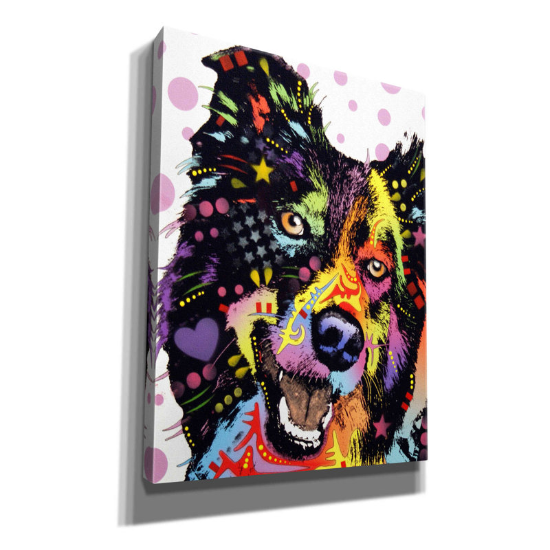 «Border Collie 1» par Dean Russo, estampe numérique sur toile, H 16 po x l 12 po x P 0,75 po