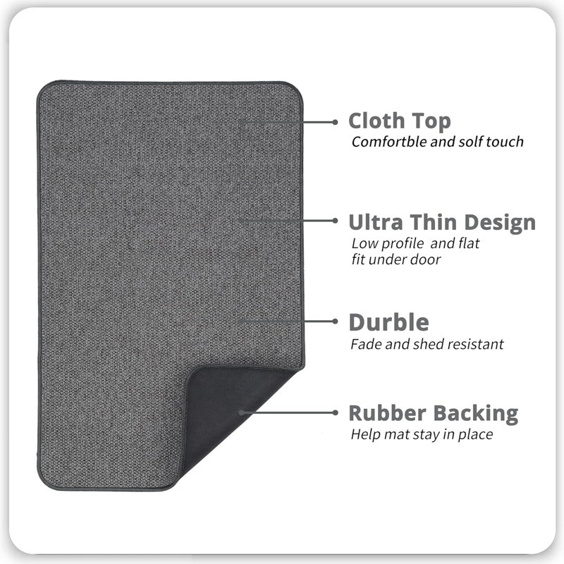 Ensemble de 2 tapis de bain ultra minces antidérapants gris foncé