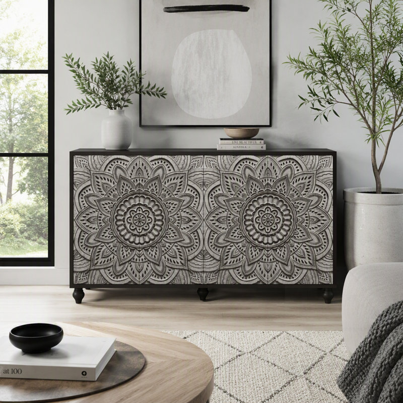 Buffet Boho Mandala 3D, Black