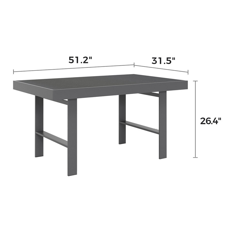 Brandtley Aluminum Dining Table, Gray
