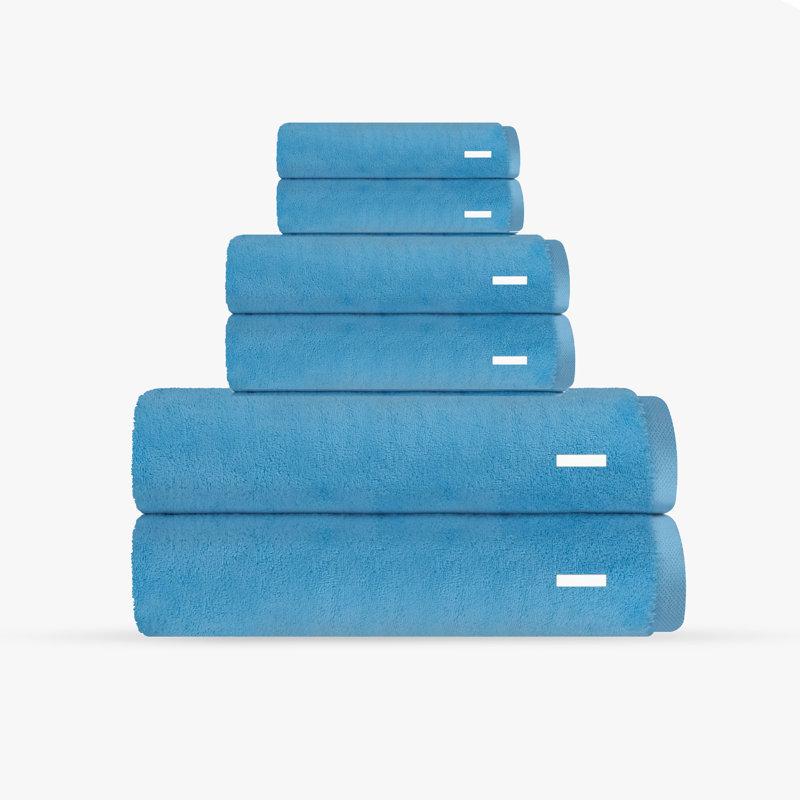 Monogrammed Cloer 6 pcs Turkish Towels Set, I, Seaglass