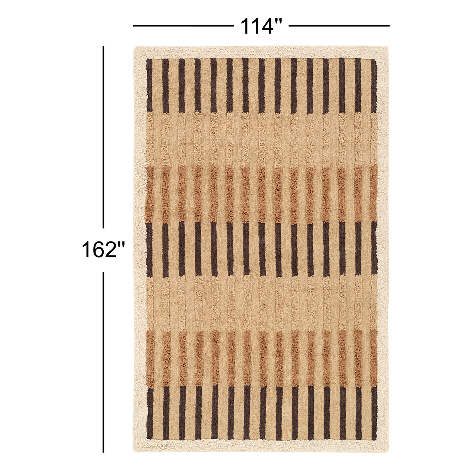 Brown Hand-Tufted Geometric Rug, Rectangle 9'6" x 13'6"