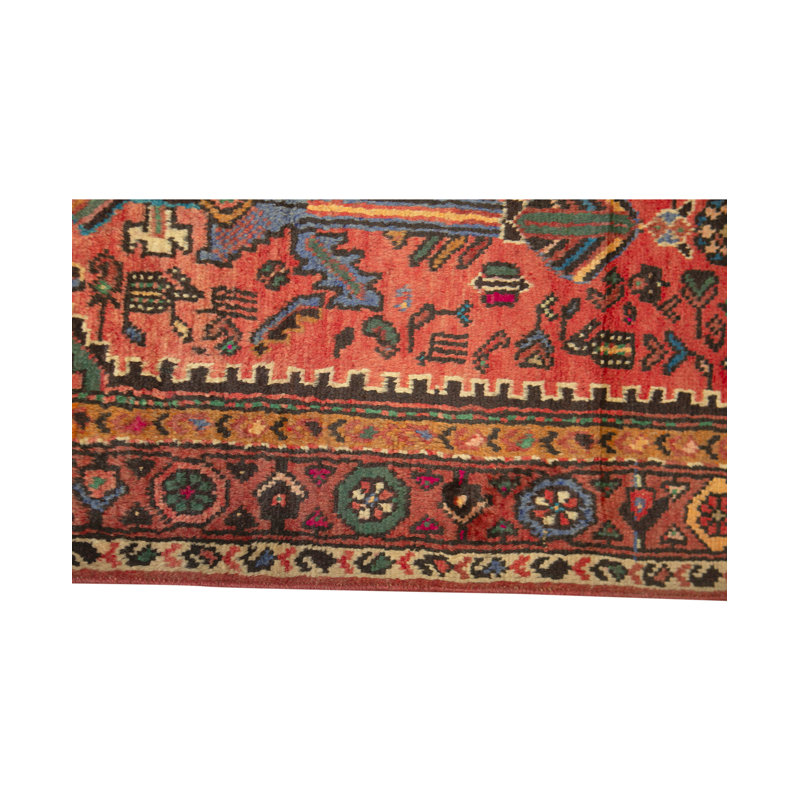 Hand-Knotted High-Quality Red/Blue Runner