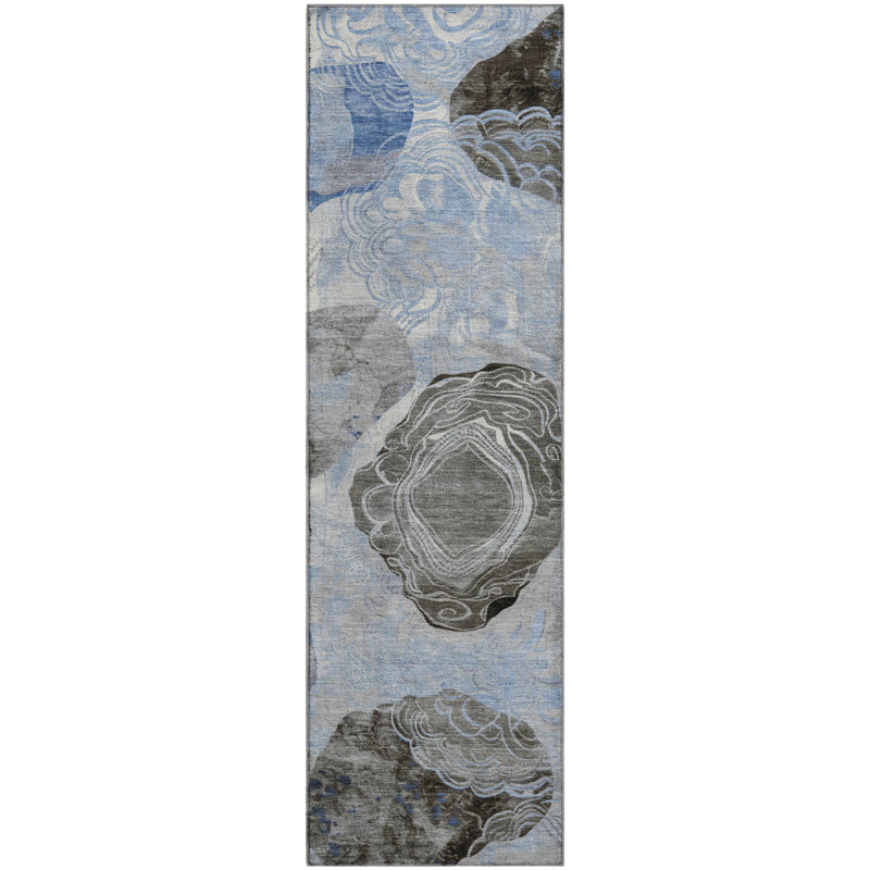 Premium Machine Washable Mehara AMF1686 Geometric Rug, Runner 2'3" x 7'6"