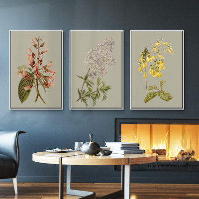 Botanical Array II, ensemble de 3 toiles encadrées sur toile