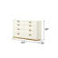 Commode 8 tiroirs de style moderne en bois et accents dorés de couleur beige