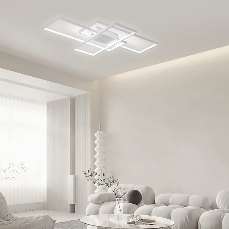 Plafonnier encastré géométrique à lumière blanche DEL