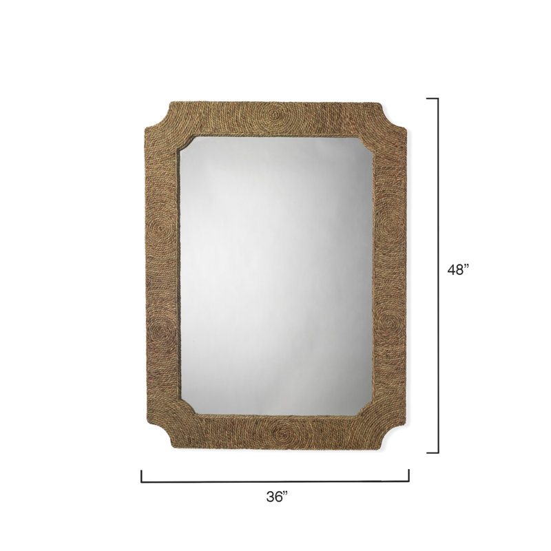 Seagrass Scalloped Rectangular Wall Mirror 36"x48"