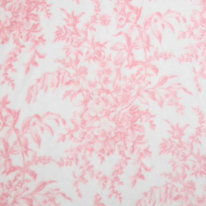 Laura Ashley Printed Reversible Plush Throw Blanket, Bedford Pink