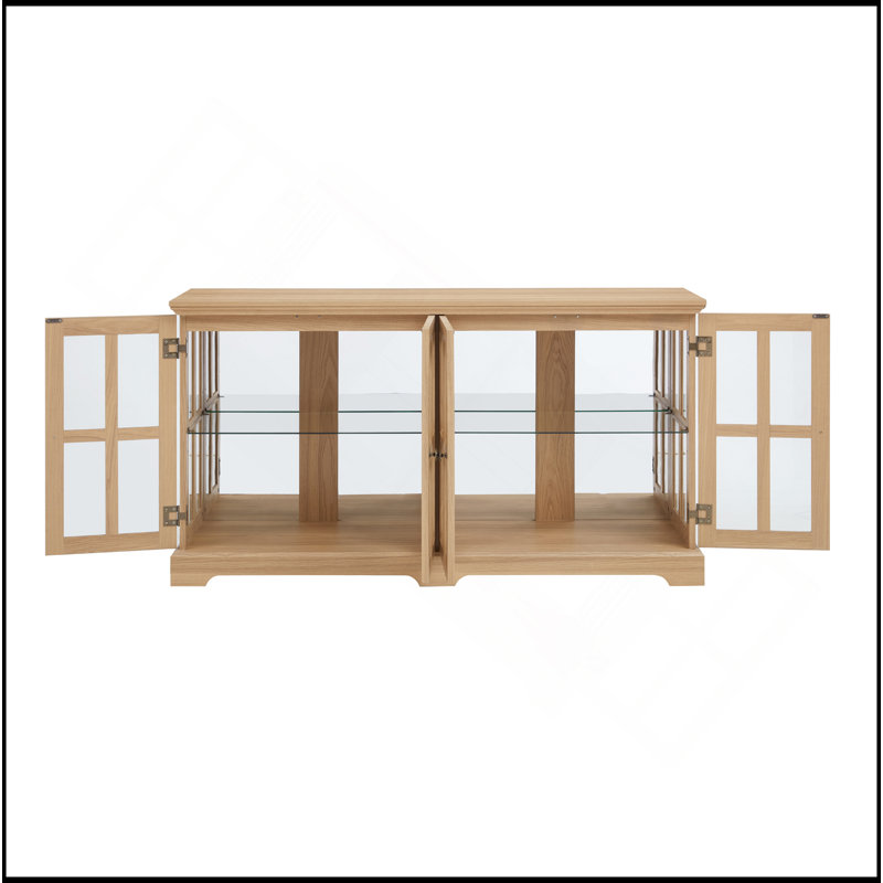 Vitrine à DEL à vitrine antique avec portes en verre et tablettes réglables pour objets de collection