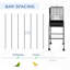 Cage à oiseaux en métal noir pour perroquets - Volière spacieuse avec support amovible, espace de rangement et perchoirs - Zone de plaisir alimentaire pour perroquets de 114 cm