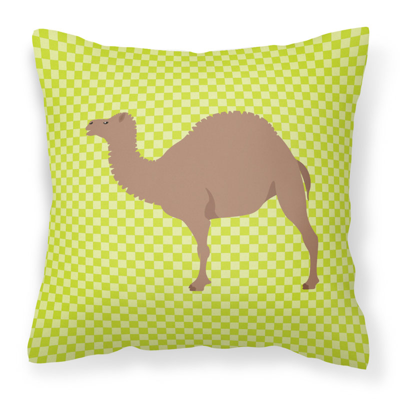 Coussin décoratif d’intérieur/d’extérieur hybride à damier mixte, Vert, 18 po x 18 po
