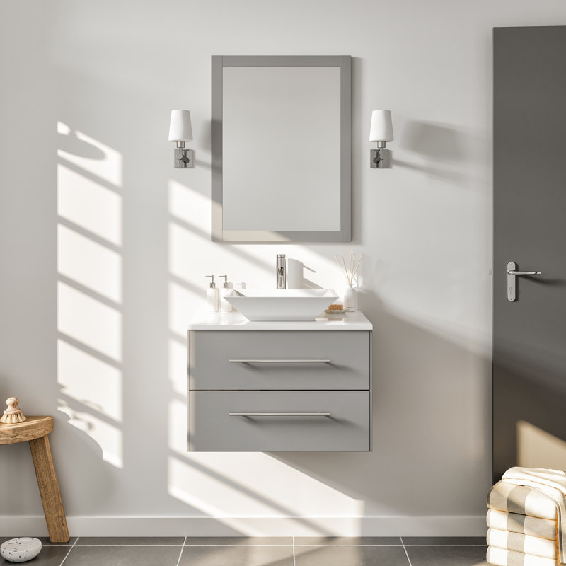 Juarez Modern 24.25" Single Bathroom Vanity, Gray