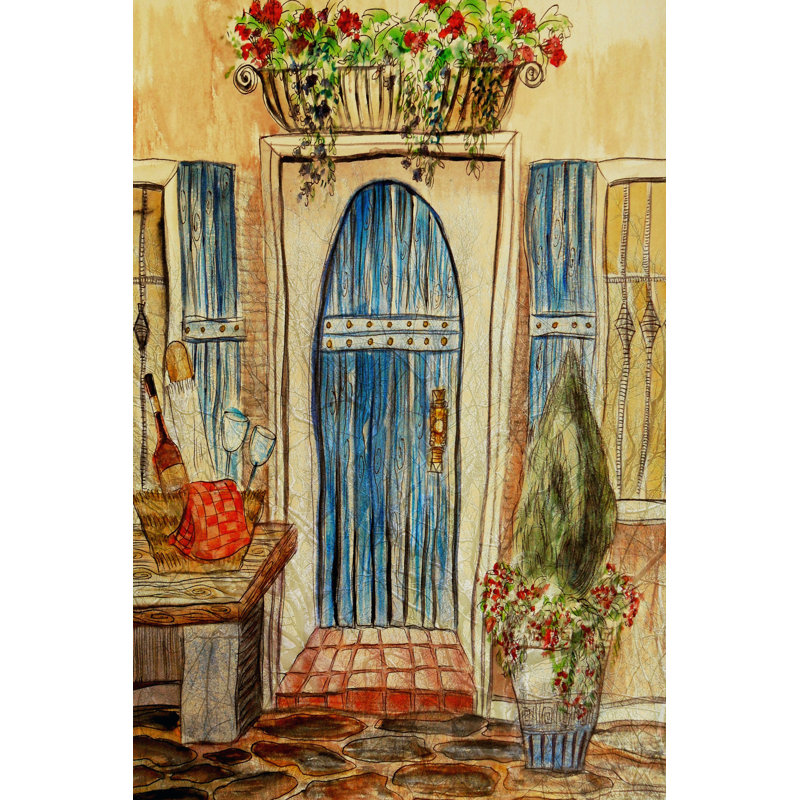 Greek Cafe I by Danielle Harrington - Wrapped Canvas Painting, 46cm H x 30cm W