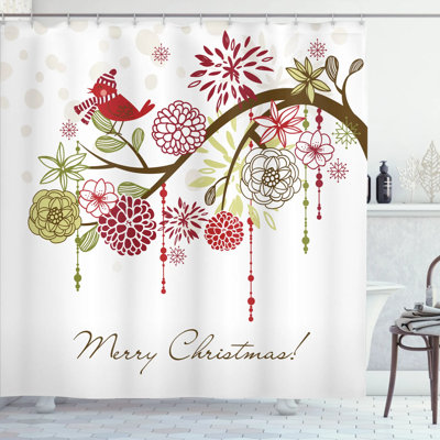 Mixed Shower Curtain with Hooks Included